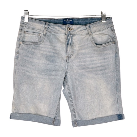 Arizona Jean Co. Light Wash Casual Classic Bermuda Jean Shorts Size 16 1/2 Plus - Picture 1 of 6